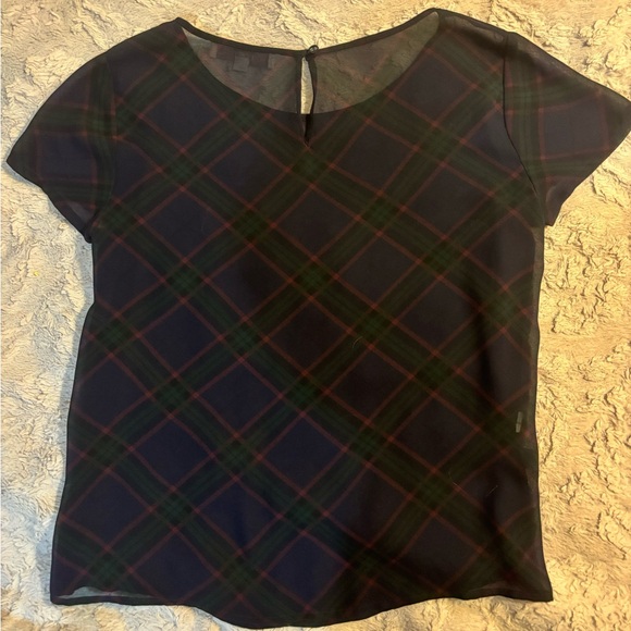 Ann Taylor Loft Short Sleeve Sheer Top Size PM - Picture 3 of 4